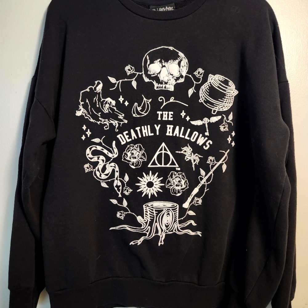 Black Warner Bros. Deathly Hallows Men's Sweatshirt